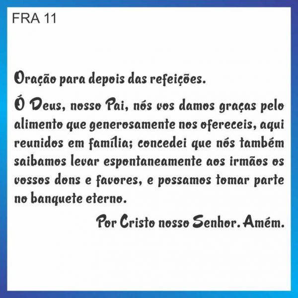 FRA 11 - Oração da Refeição - 77cm x 45cm