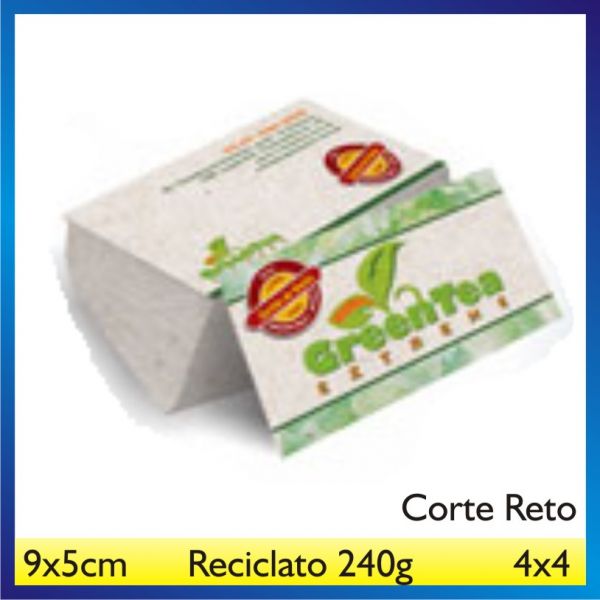 1000 Cartões - 9x5cm Reciclato - 240g - 4x4