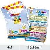 500 Calendários de Bolso - 65x95mm Couchê - 300g - 4x4