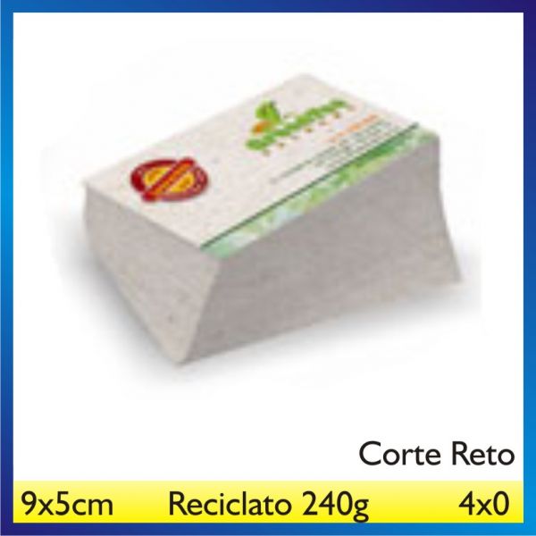 250 Cartões - 9x5cm Reciclato - 240g - 4x0