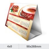 1000 Mini Calendários de Mesa - 98x268mm Couchê - 250g - 4x0