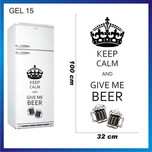 Gel 15 - Keep Calm and Give me beer 1 - 32x100cm